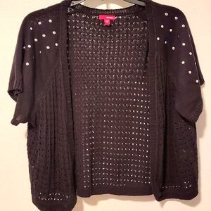 Studded Lightweight Plus Size Cardigan 1X